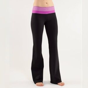 Lululemon Vintage Groove Pant (Regular) - Black/Heathered Ultra Violet